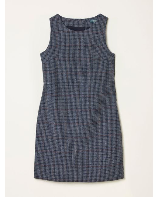 FatFace Blue Fatface Sarah Tweed Pinny Mini Dress