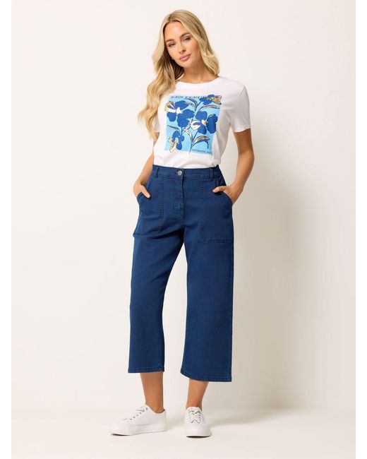 M Com Blue Stretch Carpenter Cropped Jeans