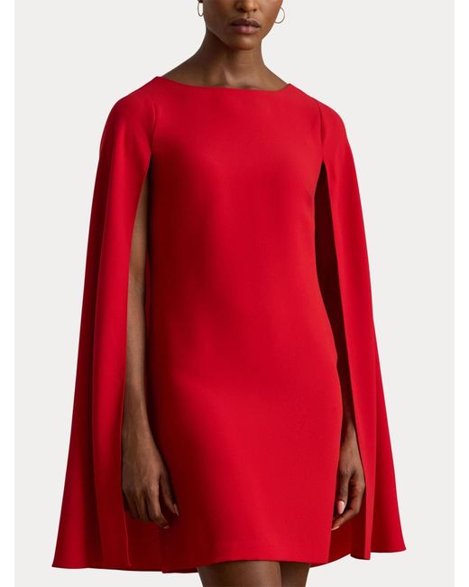 Ralph Lauren Red Lauren Ralph Mini Lauren Petra Cape Georgette Cocktail Dress