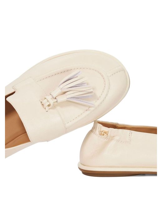 Dune White Leather Grounding Suede Loafers