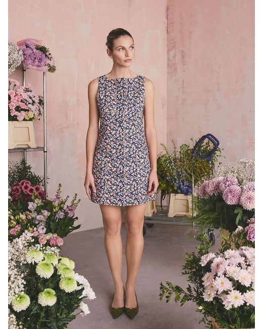 Cath Kidston Ditsy Floral Sleeveless Cotton Mini Dress in Blue