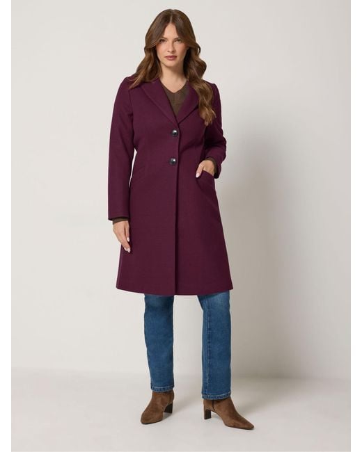 M Com Purple Button Tailored Coat