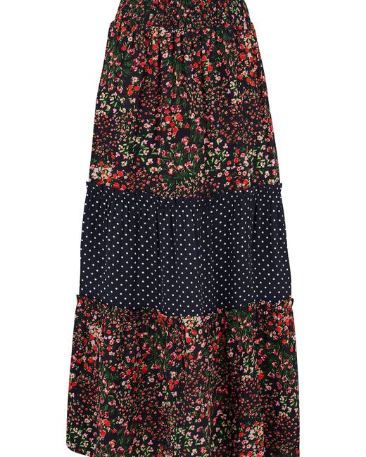 Pour Moi Blue Tahlia Tiered Skirt