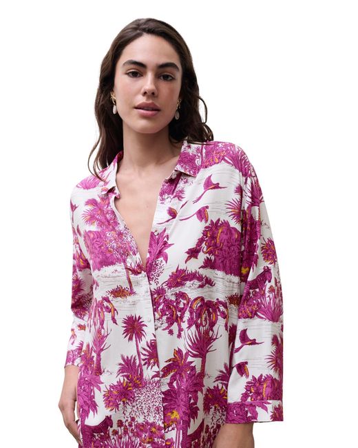 Chantelle Pink Passionate Long Sleeve Beach Shirt