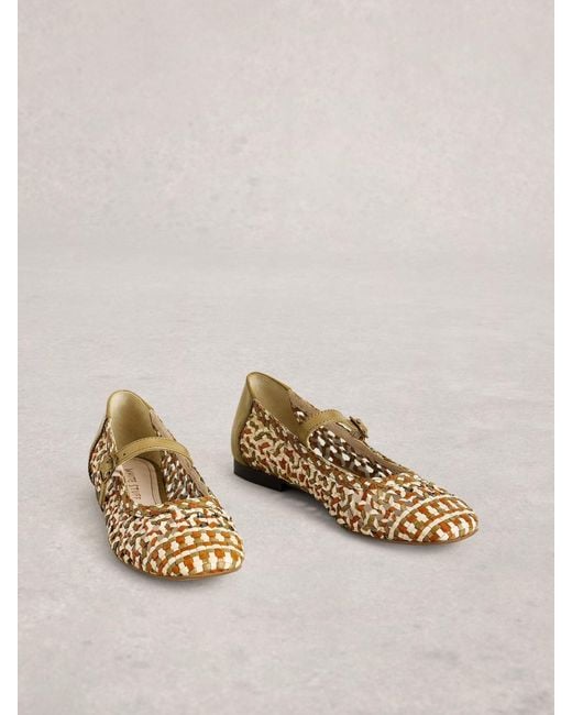 White Stuff Natural Winnie Gewebte Ballerinas