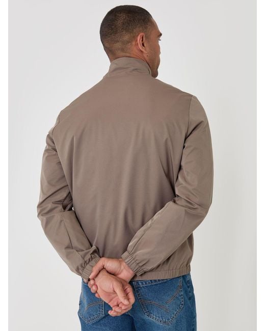 Threadbare Brown Showerproof Zip Up Harrington Jacket for men