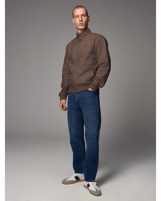 Next Wasserabweisende Harrington-Jacke Mit Karofutterklein in Brown für Herren
