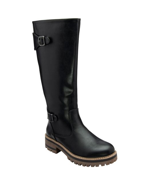 Lotus Black Knee High Boots