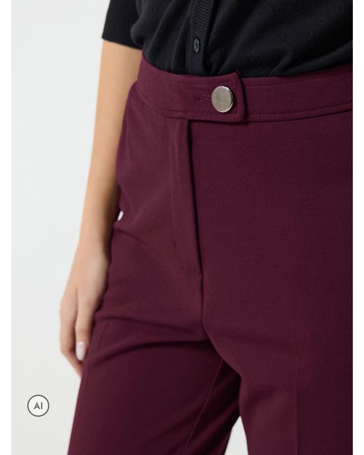 M Com Purple Smart Tapered Trousers