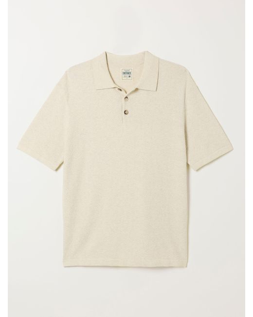 FatFace White Fatface Portloe Knitted Polo Shirt for men