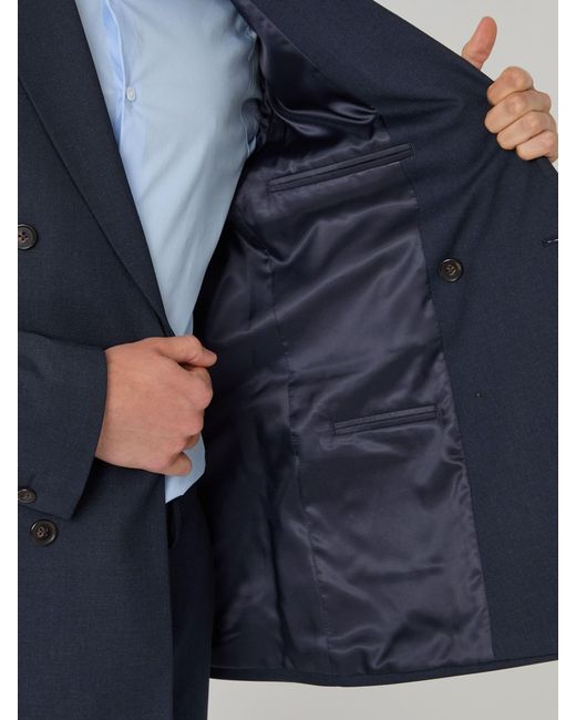 Threadbare Blue Tailored Fit Double Breasted Suit Jacket for men
