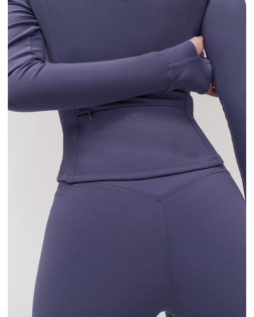 OSIA Blue Cinched Zip Through Jacket