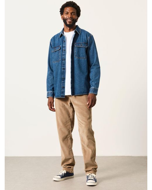 FatFace Blue Fatface Relaxed Fit Denim Shirt for men