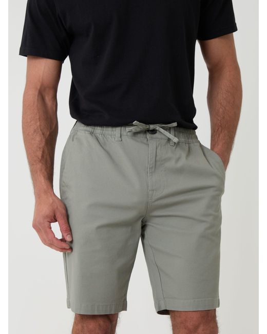 Threadbare Gray Elasticated Waist Stretch Chino Shorts for men