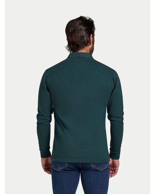 Raging Bull Green Long Sleeve Classic Pique Polo Shirt for men