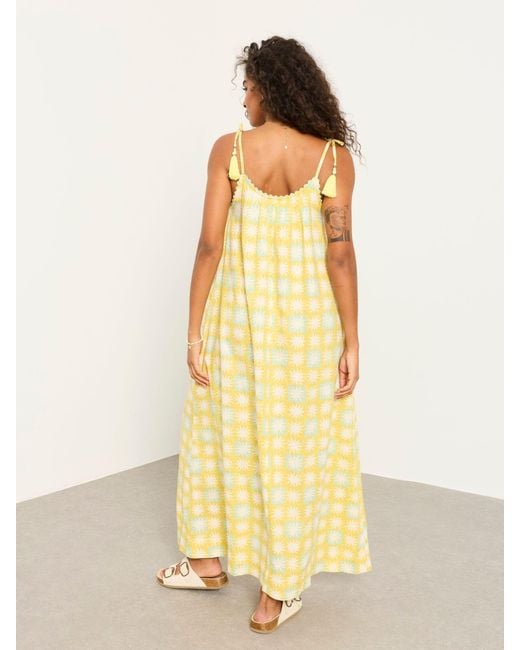 FatFace Yellow Fatface Bea Tassel Tie Strap Maxi Dress