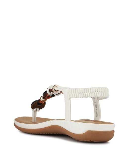 Pavers Natural Elasticated Toe Post Sandals