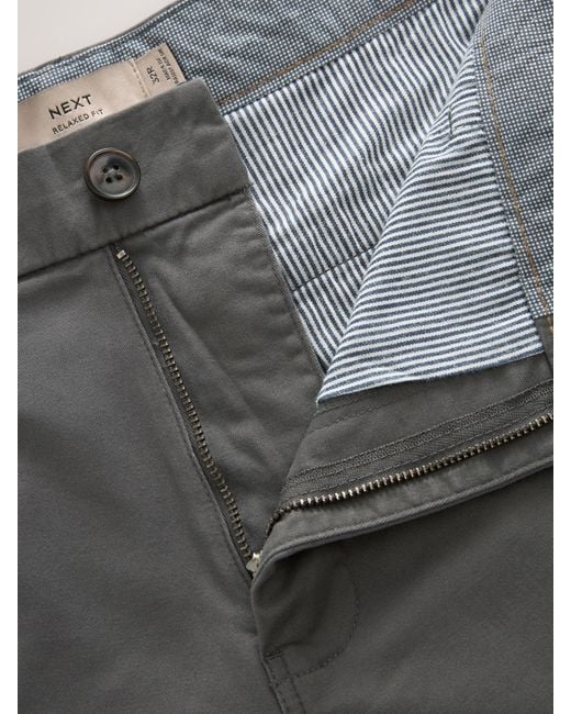 Next Gray Loose Fit Stretch Chino Shorts 2 Pack for men
