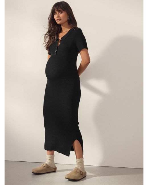 Next Black Maternity Collared Dress