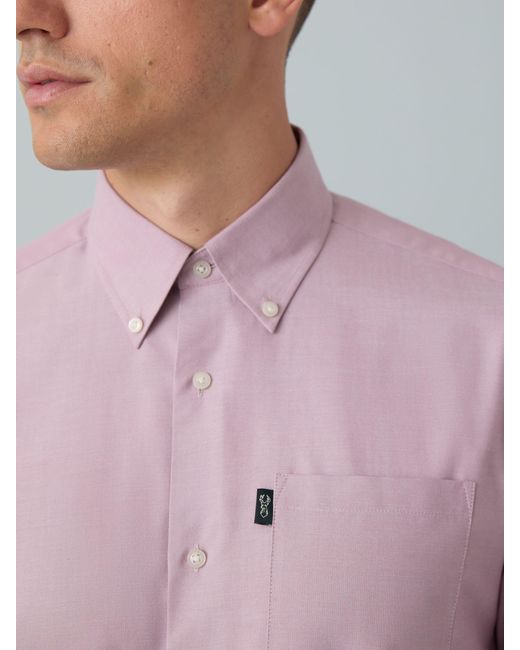 Next Pink Regular Fit Button Down Easy Iron Oxford Shirt for men