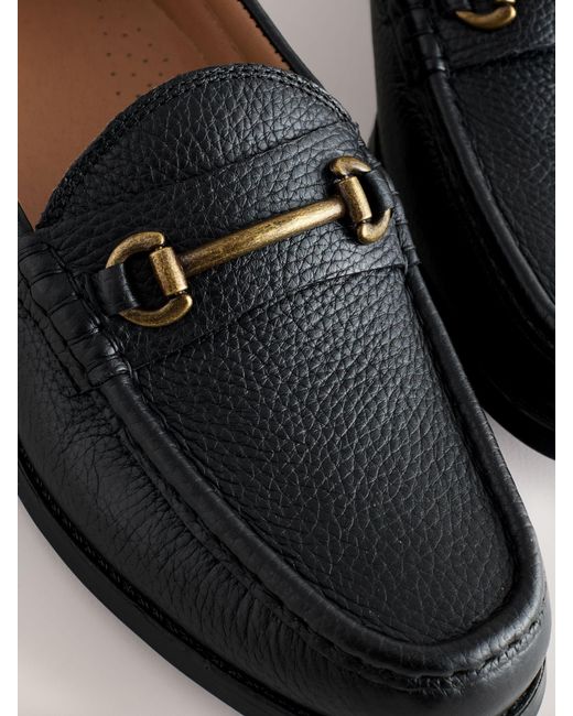 Next Black Leather Snaffle Loafers for men