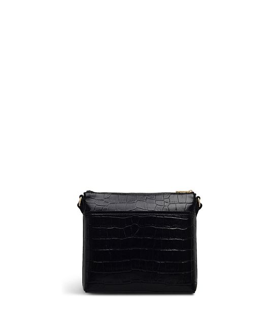 Radley Black Pockets Faux Croc Small Cross-Body Bag