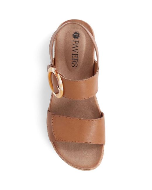Pavers Brown Touch Fasten Platform Sandals