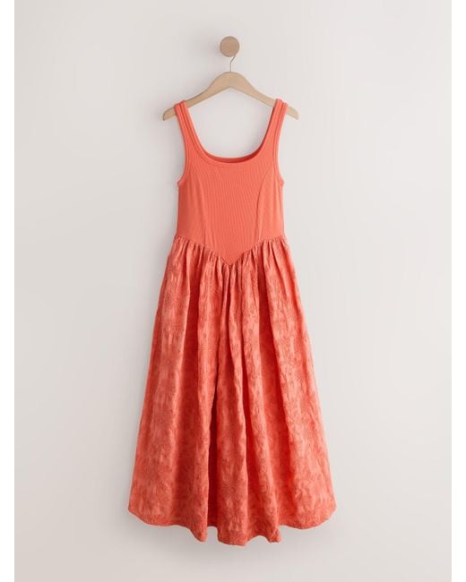 embroidered cornelli tape woven dress Patbo Seaweed Embroidered Flutter Midi Dress main image 0