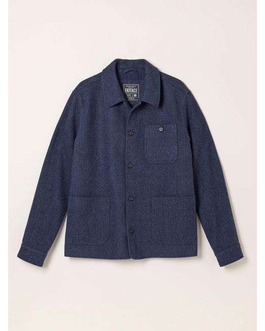 FatFace Blue Fatface Herringbone Worker Jacket for men