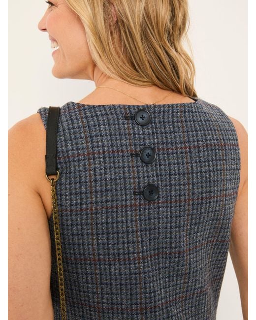 FatFace Blue Fatface Sarah Petite Tweed Pinny Mini Dress