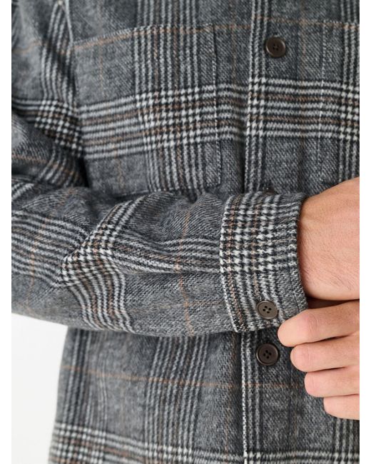 Next Gray Check Shacket for men
