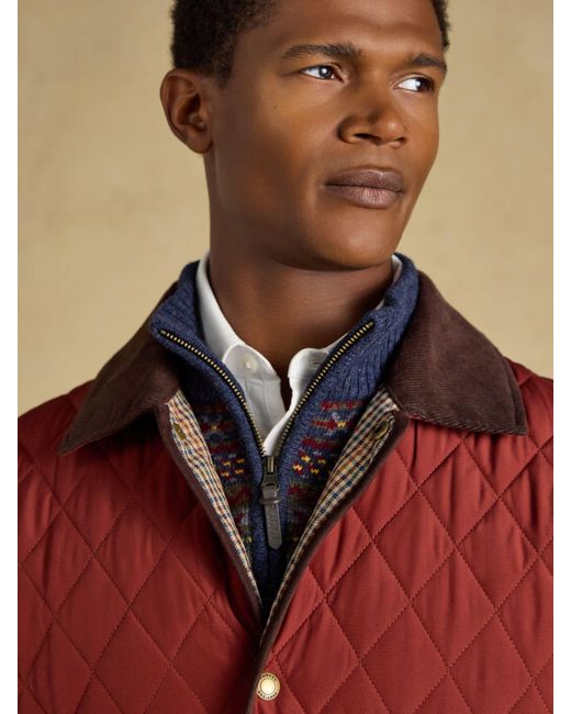 Joules Red Brick Quilted Jacket for men