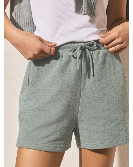Next Green Textured Shorts