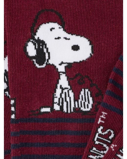 FatFace Red Fatface Multi Snoopy Socks for men