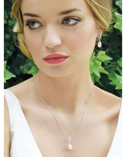 Ivory & Co. White Stockholm And Pearl Circle Drop Set