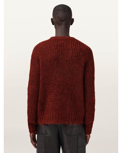 AllSaints Red Allsaints Myles Crew Jumper for men