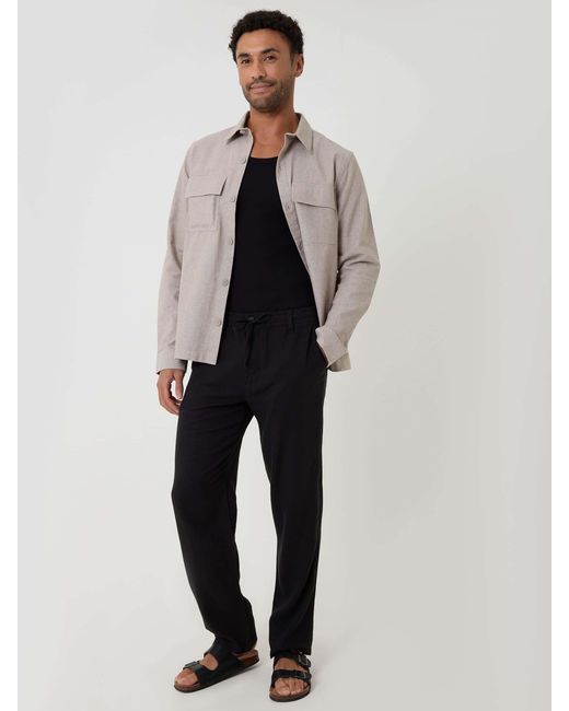 Threadbare Natural Linen Blend Lightweight Shacket for men