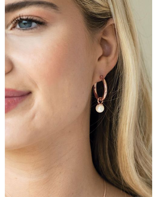 Ivory & Co. Natural Newark Statement Hoop Pearl Earrings