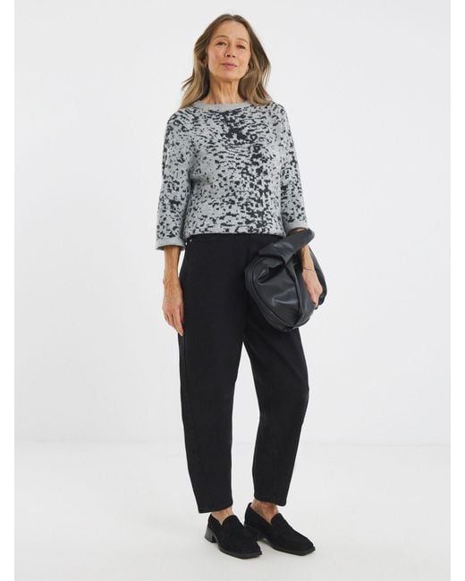 JD Williams Gray Animal Print Short Sleeve Knitted Jumper