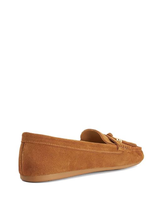 Dune Brown Standard Fit Leather Tassle Detail Soft Loafers