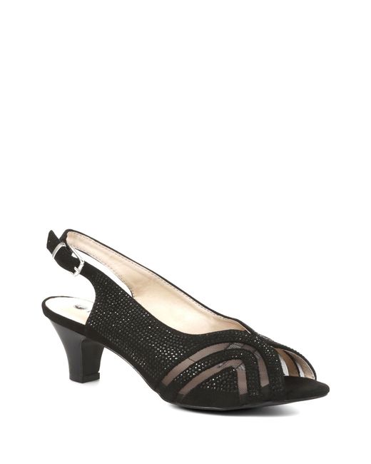 Pavers Black Slingback Evening Heels