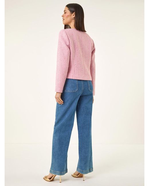 Roman Pink Sequin Boucle Jacket