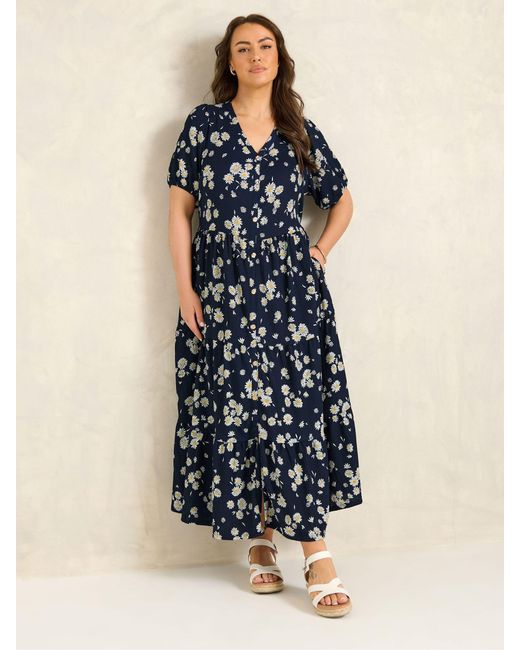 Evans Blue Jersey Button Through Dress