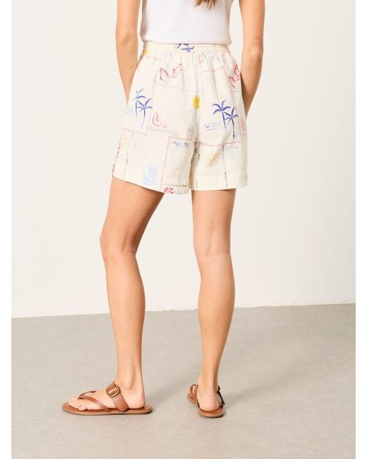 FatFace Natural Fatface Cassie 100% Linen Shorts