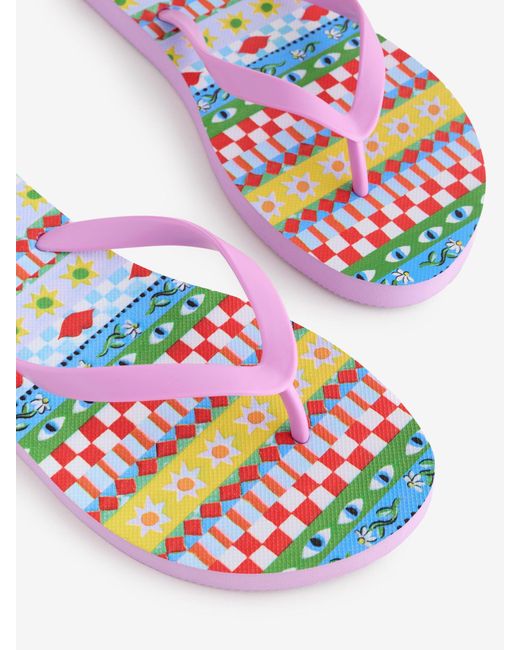 Eleanor Bowmer Pink Patch Flip Flops