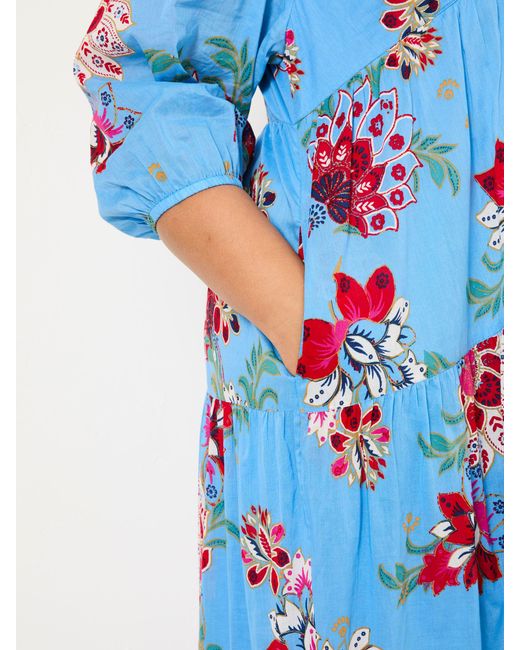 FatFace Blue Fatface Frankie 100% Cotton Maxi Dress
