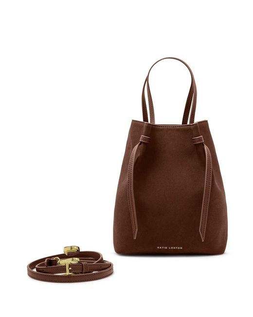 Katie Loxton Brown Celina Suedette Bucket Bag