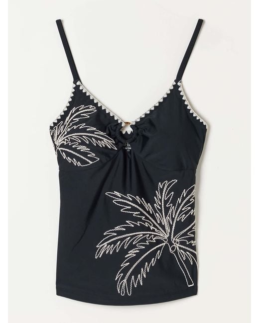 FatFace Black Fatface Cornelli Tankini Top