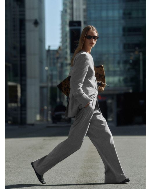 Next Gray Light Tailored Collarless Jacket