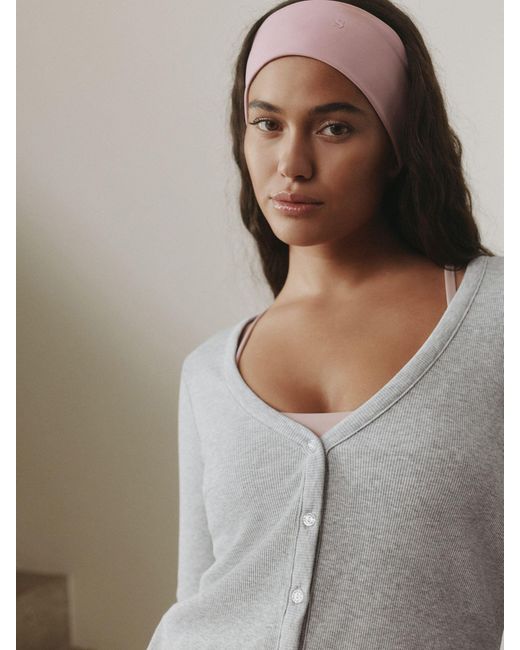 Self Blue Ribbed Cardigan